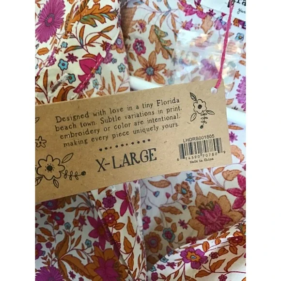 Natural Life Women's Pink Becca Floral Boho Tiered Mini Dress Size XL NWT - Picture 6 of 8